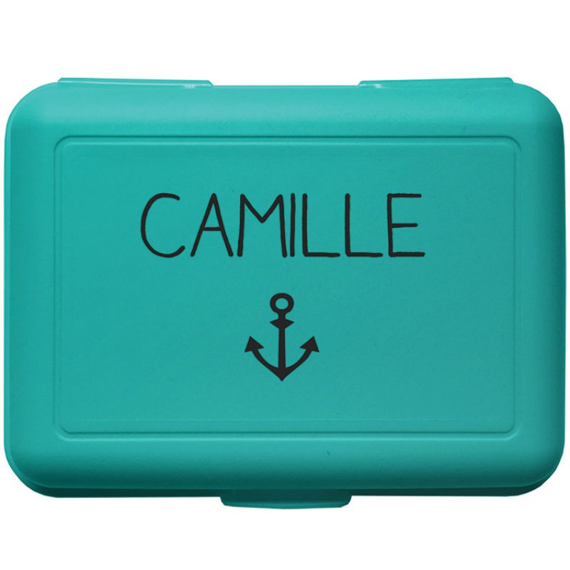 Boîte à goûter bleu canard (personnalisable) Les Griottes