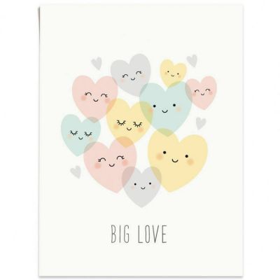 Affiche A3 coeur Big love  par Zü