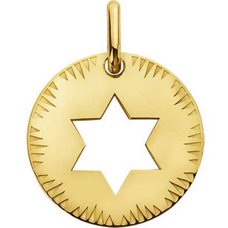 Médaille ajourée Étoile de David (or jaune 750°) Maison Augis