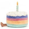 Peluche Amuseable Gâteau d'anniversaire arc-en-ciel (26 cm)  par Jellycat