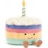 Peluche Amuseable Gâteau d'anniversaire arc-en-ciel (26 cm) - Jellycat