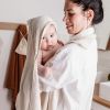 Cape de bain tablier XXL parent et bébé écru Candide Ambiance 2