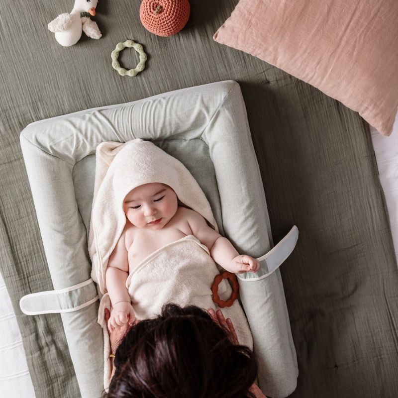Cape de bain tablier XXL parent et bébé écru Candide Ambiance 5