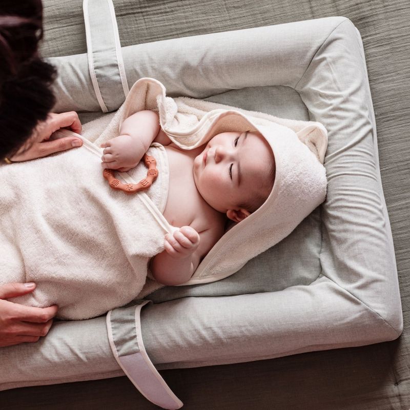 Cape de bain tablier XXL parent et bébé écru Candide Ambiance 7