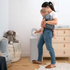 Poubelle à couches Platinium Grise avec recharge