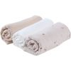 Lot de 3 langes en mousseline Bali, Moka & Snow (70x70 cm)  par Noukie's