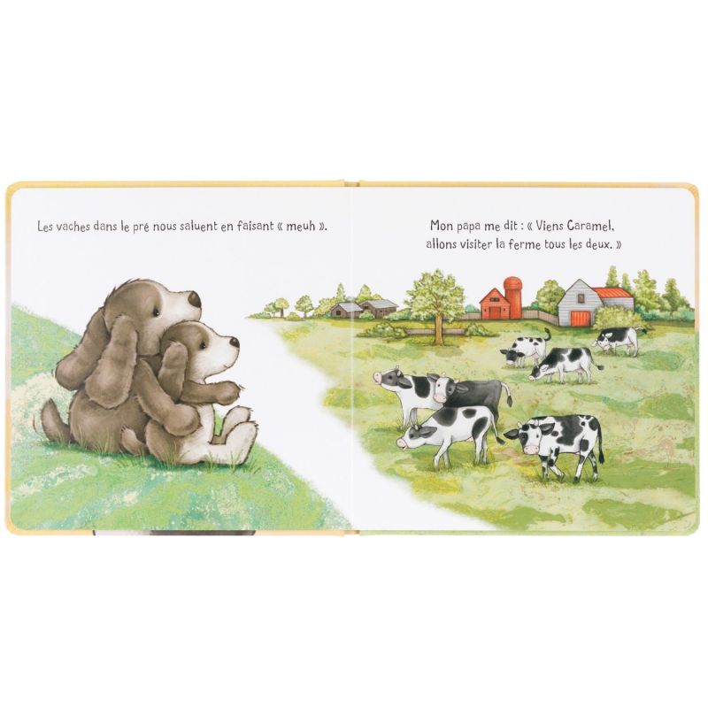 Livre Caramel le toutou timide et son papa Jellycat Produit ouvert 2