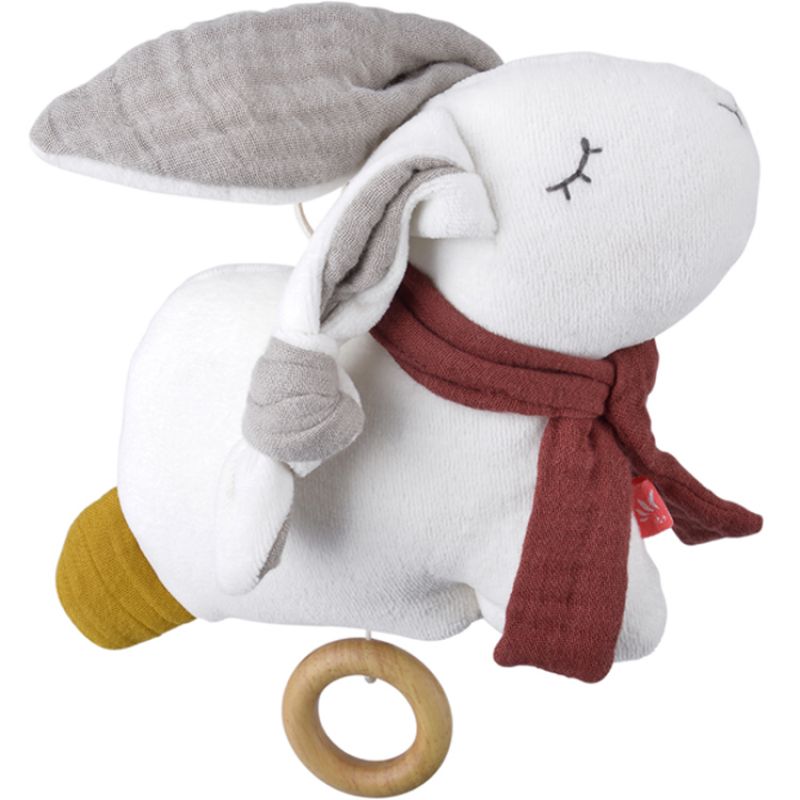 Peluche musicale Lapin blanc Kikadu