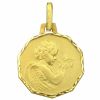 Médaille octogonale Ange à la colombe 15 mm (or jaune 750°) - Premiers Bijoux