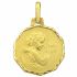 Médaille octogonale Ange à la colombe 15 mm (or jaune 750°) - Premiers Bijoux