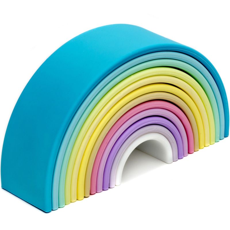 Arc-en-ciel en silicone à empiler Pastel (12 pièces) Dëna