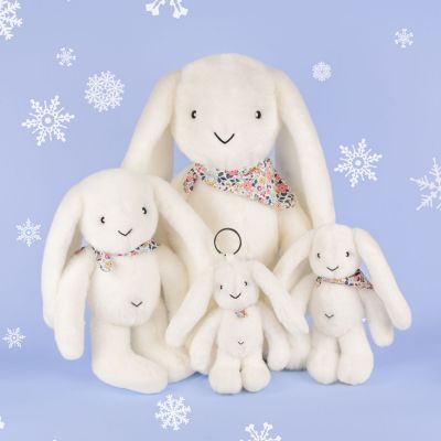 Peluche Lapin Fleurette Blanc (50 cm)