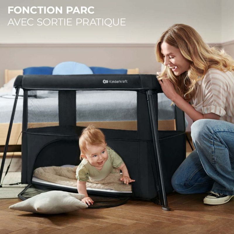 Lit bébé 3 en 1 Cami Black Kinderkraft Ambiance 2
