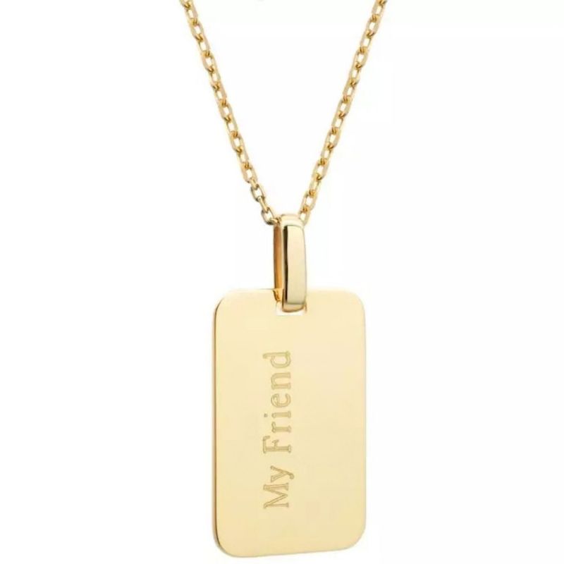 Collier chaîne Plaque Médium personnalisable (plaqué or) Petits trésors Produit 1