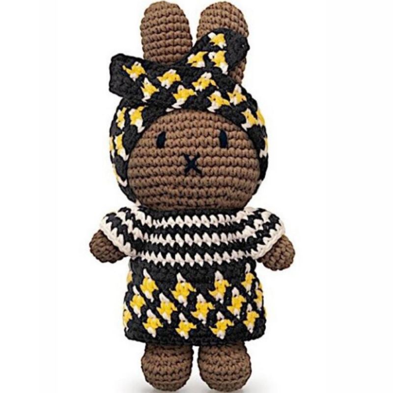Peluche tricotée Nina Afro outfit (25 cm) Just Dutch