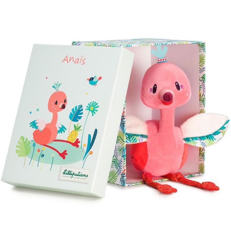 Coffret peluche Anaïs le flamant rose (30 cm) Lilliputiens