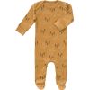 Pyjama en coton bio Woods spruce yellow (0-3 mois : 50 à 60 cm) - Fresk