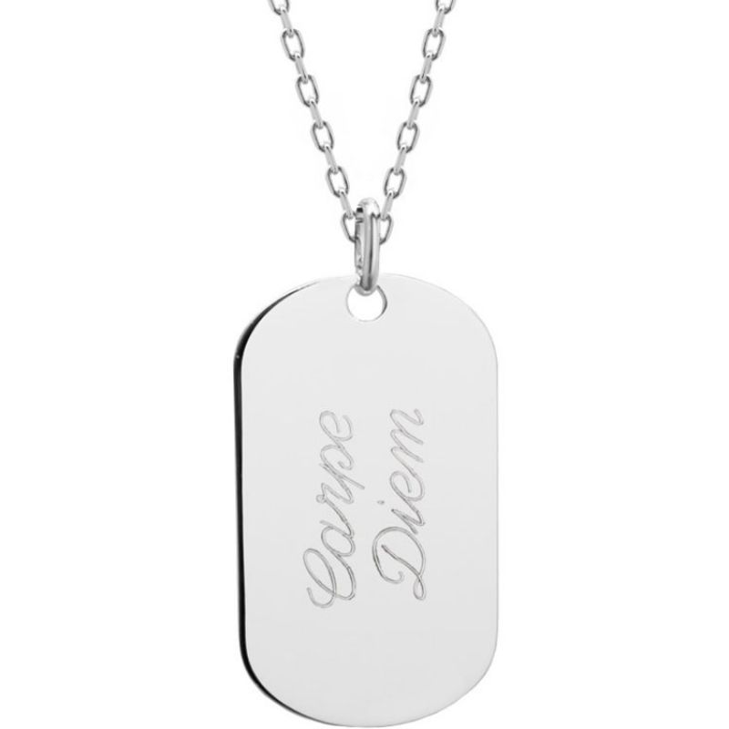 Collier Plaque Le Téméraire 1 prénom (argent 925°) Petits trésors