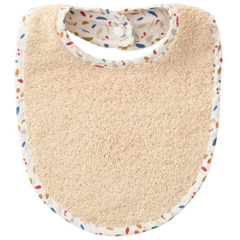 Grand bavoir réversible éponge Blooming day sable BB & Co
