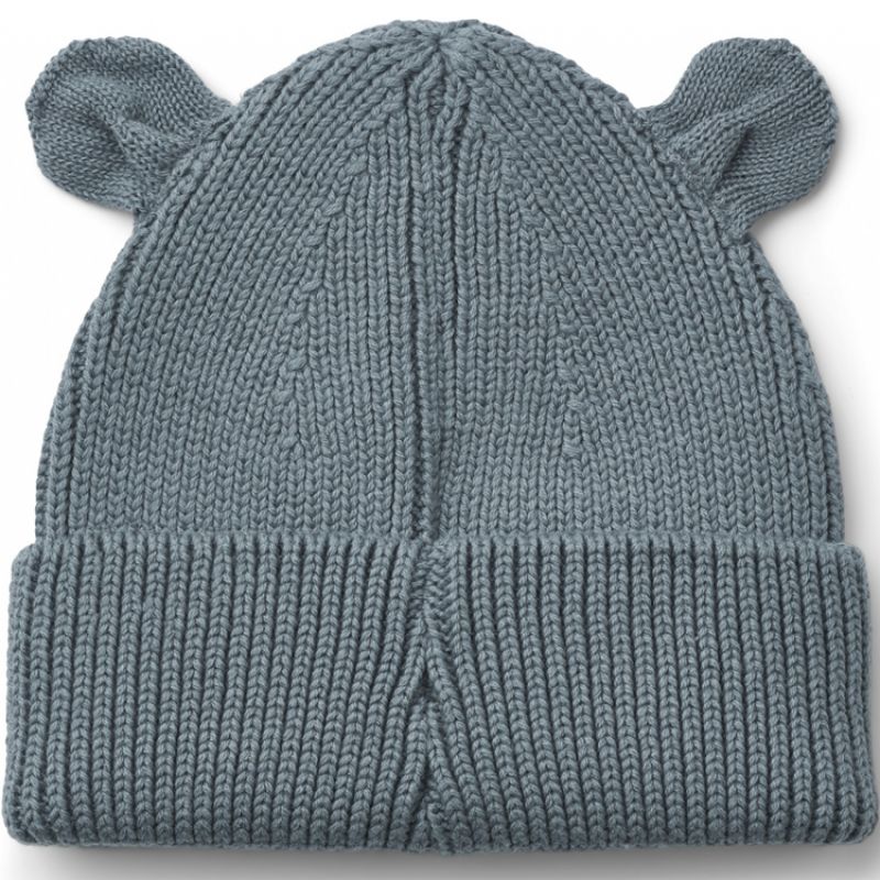 Bonnet ours en coton bio Gina Whale blue (1-2 ans) Liewood