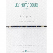 Bracelet Papa bleu marine (perles en pâte de verre)  par Les Mots Doux