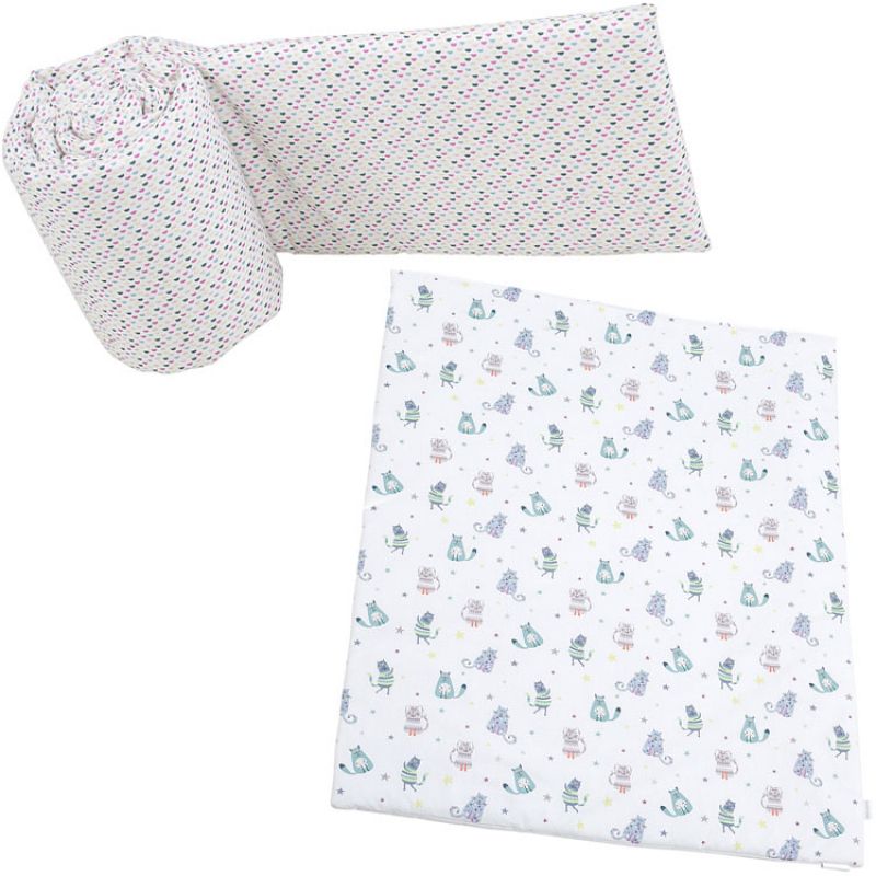 Parure avec tour de berceau cododo You&Me kittens Micuna
