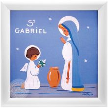 Tableau religieux St Gabriel Saint Patron personnalisable (15 x 15 cm)  par Atelier de Rosbo