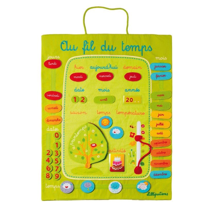 Calendrier au fil du temps vert Lilliputiens