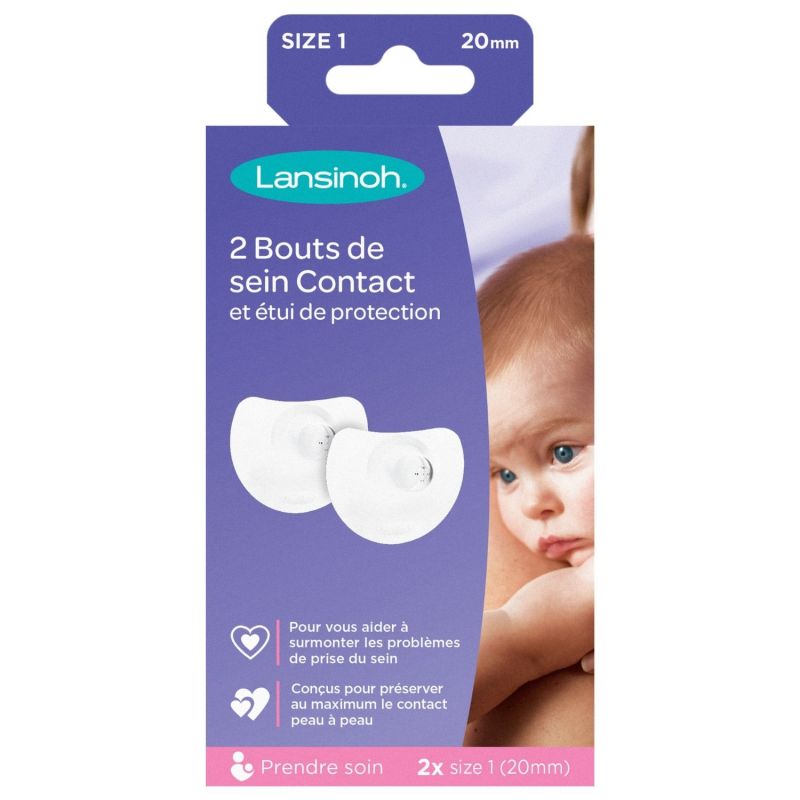 Lot de 2 bouts de sein contact T1 (20 mm) Lansinoh Packaging 8