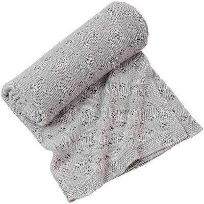 Couverture en bambou ajourée gris clair (80 x 100 cm) Cotton&Sweets