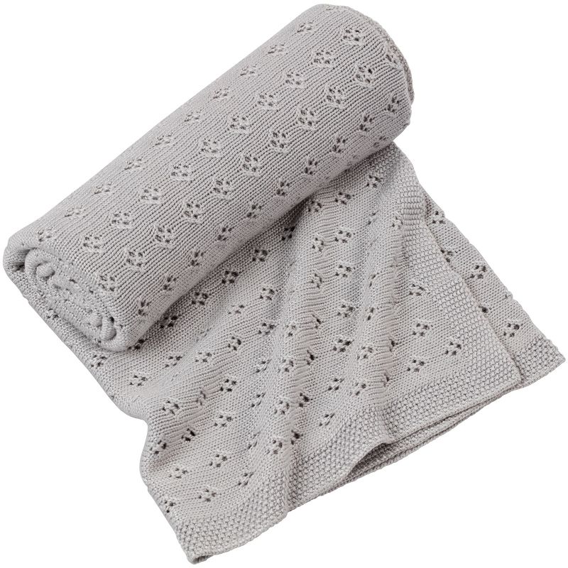 Couverture en bambou ajourée gris clair (80 x 100 cm) Cotton&Sweets