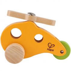 Jouet en bois hélicoptère jaune