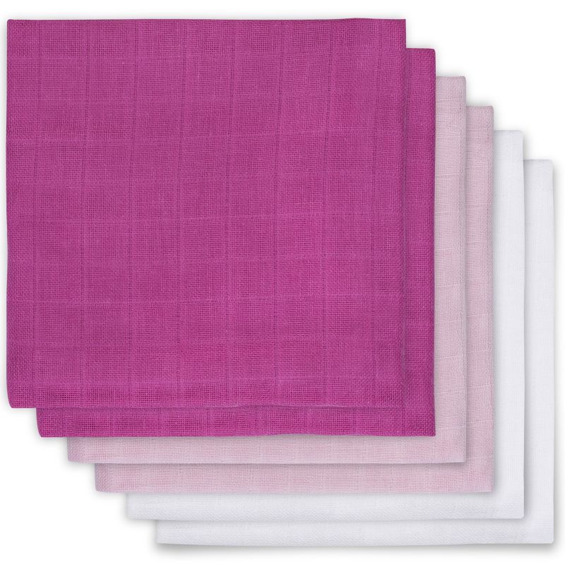 Lot de 6 langes fuchsia, rose et blanc (70 x 70 cm) Jollein