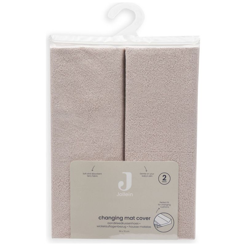 Lot de 2 housses de matelas à langer en éponge Silky Rose (50 x 70 cm) Jollein Packaging 5