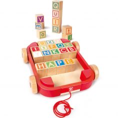 Chariot à roulettes avec blocs empilables - Hape