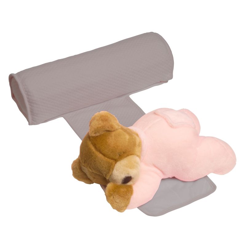 Cale bébé Teddycal taupe et peluche rose Red Castle