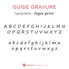 Gravure prénom sur bijou (Typo 3 Segoe Print)