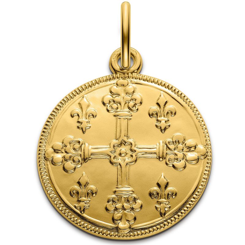 Médaille croix de Saint Louis 18 mm (or jaune 750°) Monnaie de Paris