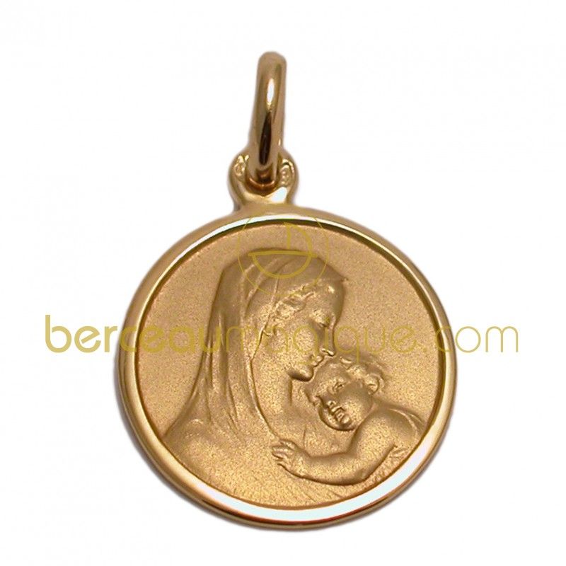 Médaille Maternité 19 mm (ronde Or mat, contour  jaune brillant) Becker
