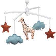 Mobile musical girafe terracotta (mélodie au choix)  par Pouce et Lina