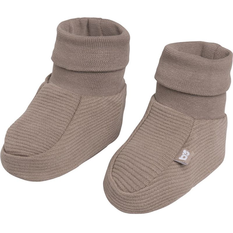Chaussons en coton bio Pure moka (0-3 mois) Baby's Only