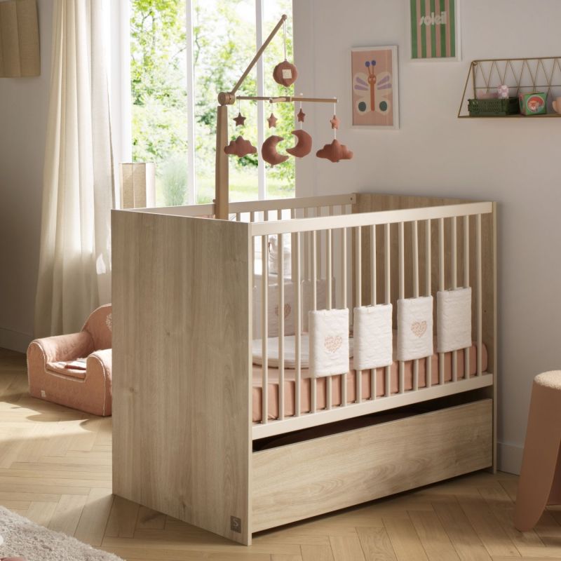 Lit bébé Paloma Bois (60 x 120 cm) Sauthon mobilier Ambiance 2