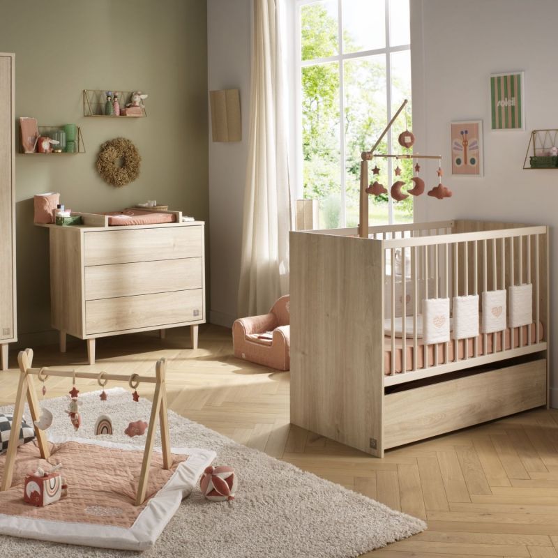 Lit bébé Paloma Bois (60 x 120 cm) Sauthon mobilier Ambiance 3