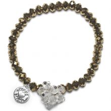 Bracelet Charm perles dorées charm bouquet de perles  par Proud MaMa
