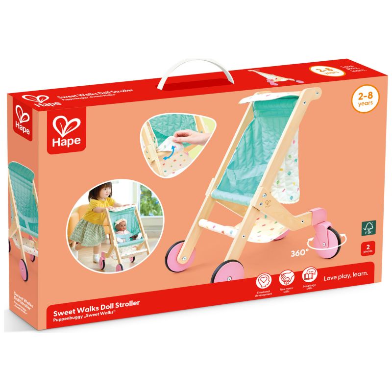 Poussette pour poupées en bois Sweet Dreams Hape Packaging 9