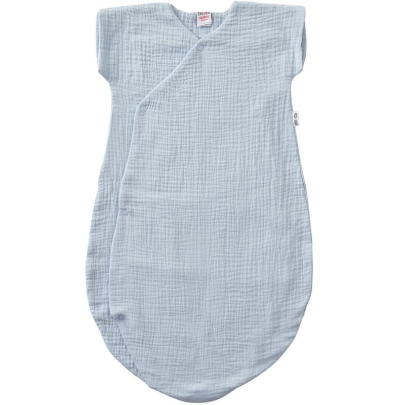 Gigoteuse légère double gaze uni bleu glacier TOG 1,6 (90 cm) BB & Co