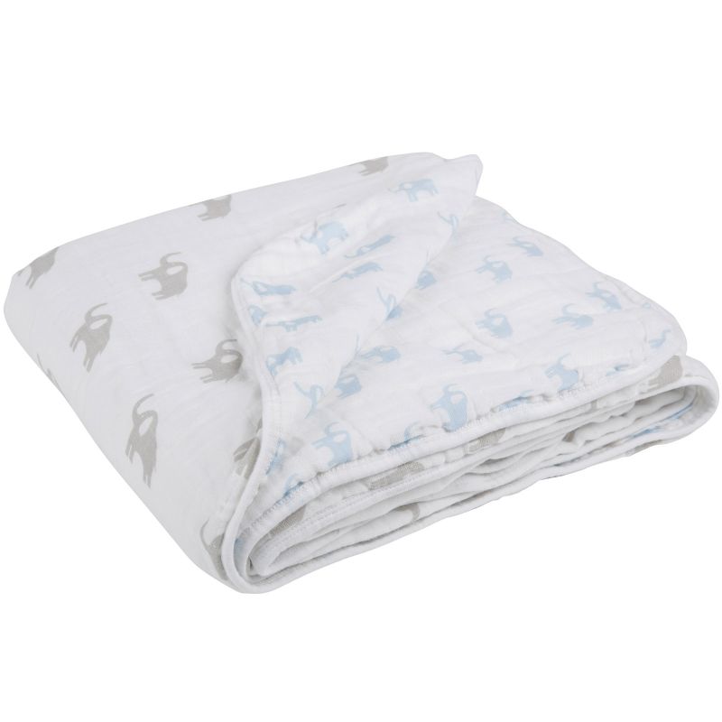 Couverture mousseline Eléphant bleue (120 x 120 cm)  Lässig
