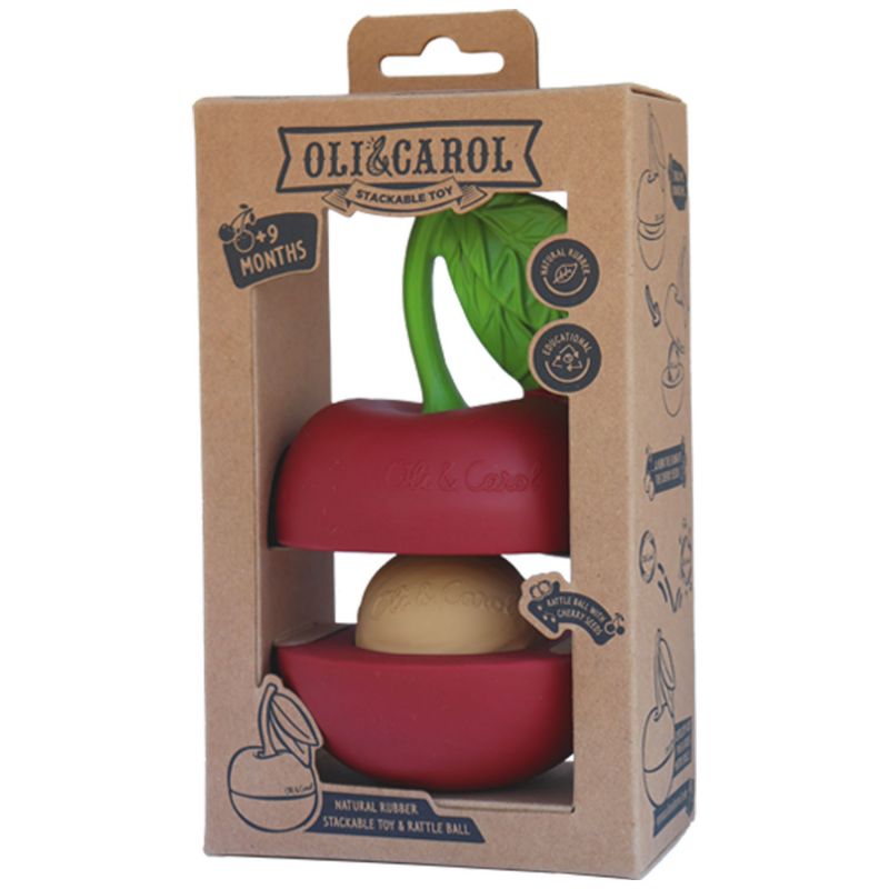 Jouet à empiler et balle hochet Cherry Oli & Carol Packaging 9