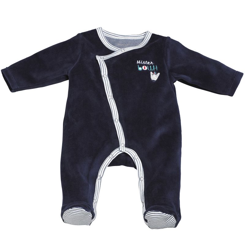 Pyjama chaud Mister Bouh bleu marine (Naissance : 50 cm) Sauthon