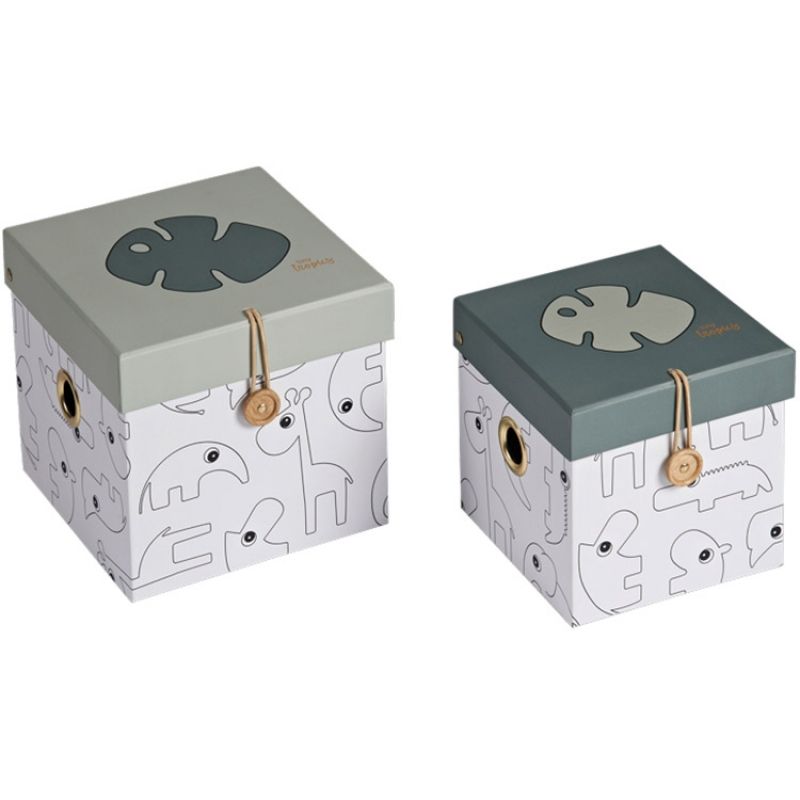 Lot de 2 boîtes de rangement feuille Tiny tropics Done by Deer